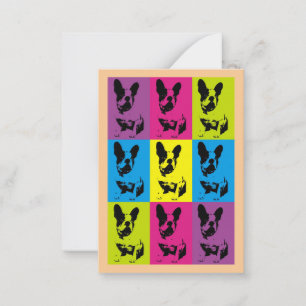 Cute Fun French Bulldog Frenchie Pop Art Card