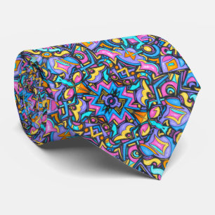 Cute Fun Funky Colourful Bold Whimsical Shapes Tie