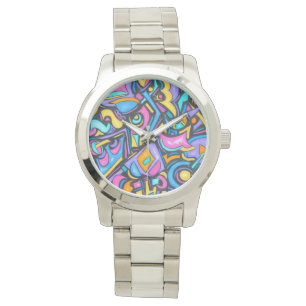 Cute Fun Funky Colourful Bold Whimsical Shapes Watch