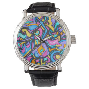 Cute Fun Funky Colourful Bold Whimsical Shapes Watch