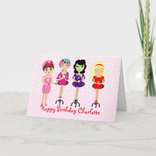 Cute Fun Girly Pamper Spa Party Theme For Girls Card