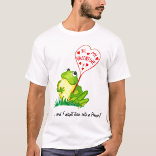 Cute Fun Green Frog Valentine T-shirt.. T-Shirt