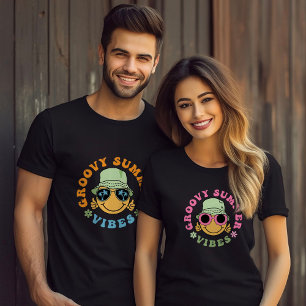 Cute Fun Groovy Summer Vibes  T-Shirt