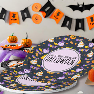 Cute Fun Halloween Costume Pumpkin  Paper Plate