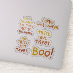 Cute fun Halloween phrases orange