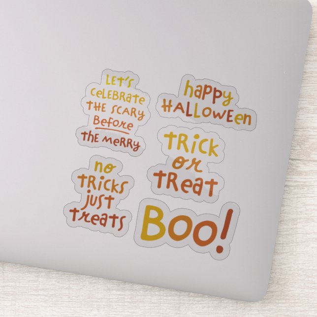 Cute fun Halloween phrases orange (Detail)