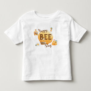 Cute Fun Happy Bee-Day Birthday Toddler T-Shirt