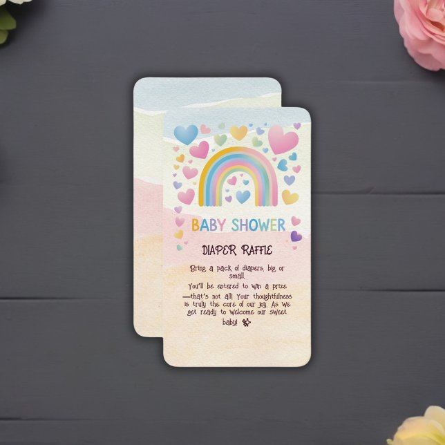 Cute Fun Hearts and Rainbow Baby Shower Enclosure Card (Creator Uploaded)