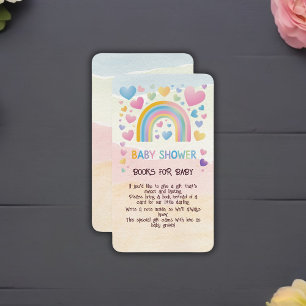 Cute Fun Hearts and Rainbow Baby Shower Enclosure Card
