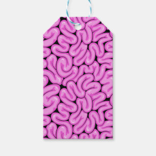 Cute Fun Hot Pink Zombie Brain Halloween Pattern Gift Tags