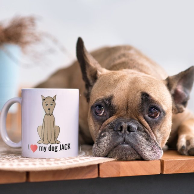Cute Fun I Heart My Dog Custom Whimsical  Coffee Mug (Creator Uploaded)