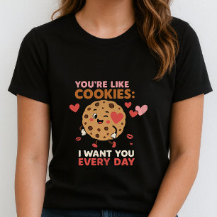 Cute Fun Kawaii Romantic Cookie Couple Gift T-Shirt