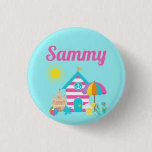 Cute Fun Kids Beach Summer 3 Cm Round Badge