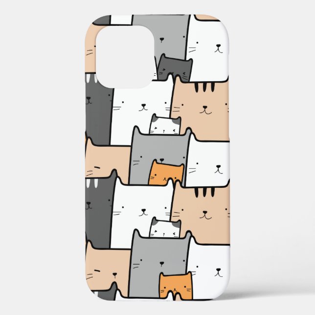 Cute Fun Line Drawing Cats Kitten  Pet Animals  Case-Mate iPhone Case (Back)