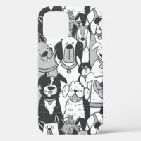 Cute Fun Line Drawing Dogs Pet Animals Cartoon