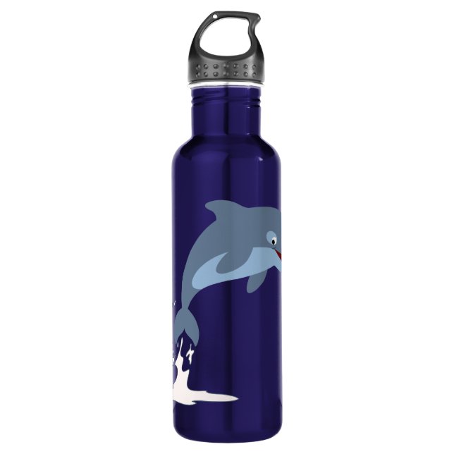 Cute Fun-Loving Cartoon Dolphin 710 Ml Water Bottle (Front)
