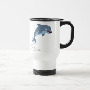 Cute Fun-Loving Cartoon Dolphin Commuter Mug