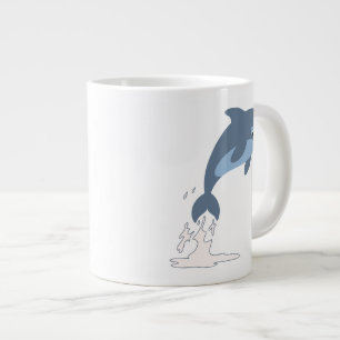 Cute Fun-Loving Cartoon Dolphin Large Coffee Mug