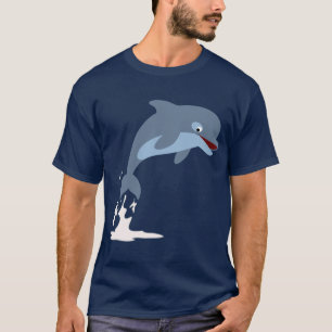 Cute Fun-Loving Cartoon Dolphin T-Shirt