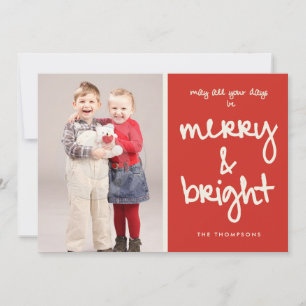 Cute Fun Merry and Bright Photo Holiday Card