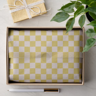 Cute Fun Modern Checkerboard Yellow Geometric Tissue Paper