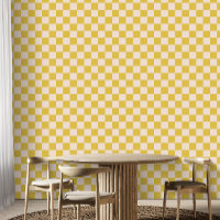 Cute Fun Modern Chequerboard Yellow Geometric