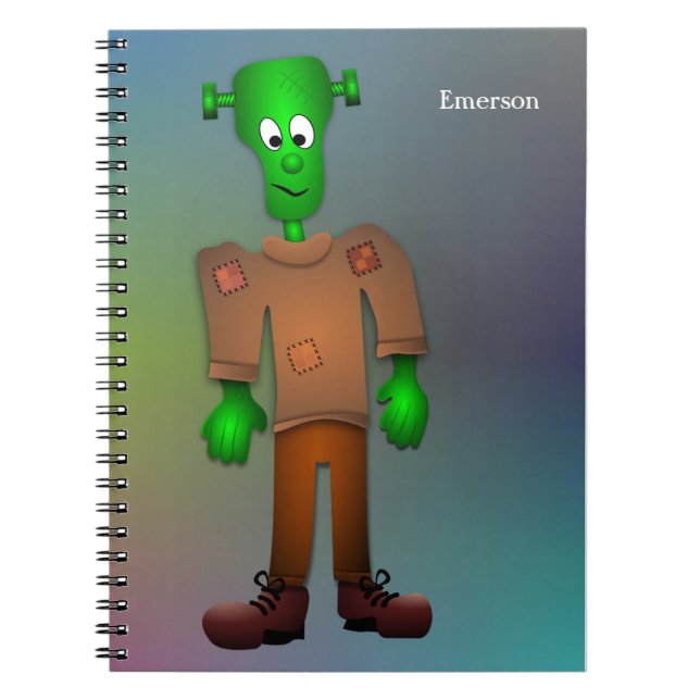 Cute Fun Monster Illustration  - Personalised Name Notebook (Front)