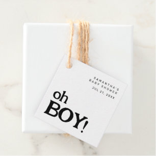 Cute Fun Oh Boy Baby Shower  Favour Tags