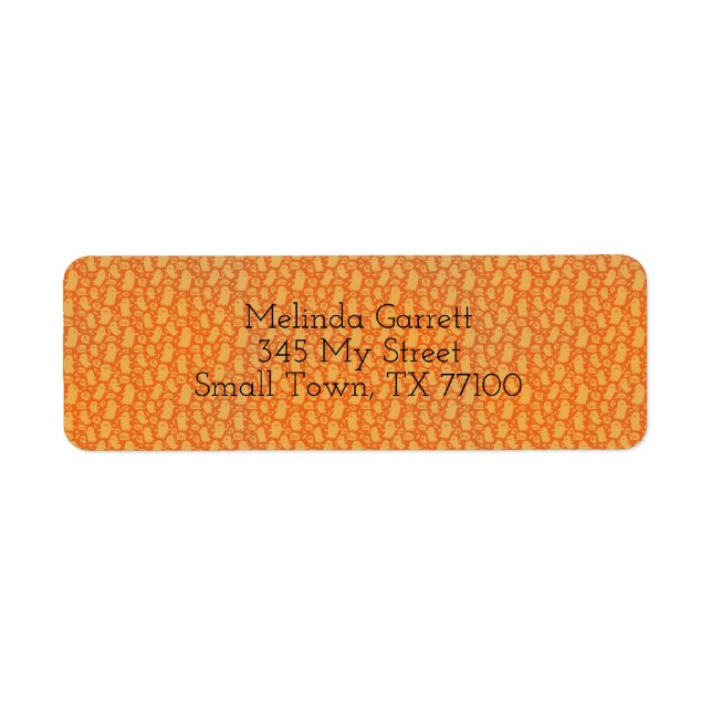 Cute Fun Orange Ghost Halloween Custom Address (Front)