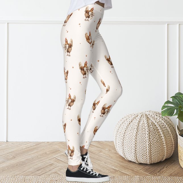 Cute Fun Pastel Hen Chicken Leggings (Creator Uploaded)
