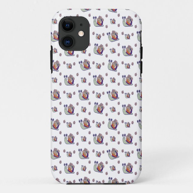 Cute Fun Pattern for Phone Case with Snails (Back)
