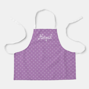 Cute Fun Personalised Lavender Polka Dot Pattern Apron