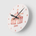 Cute fun Pink Circus Tent Child's Wall Clock | Zazzle
