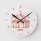 Cute fun Pink Circus Tent Child's Wall Clock | Zazzle