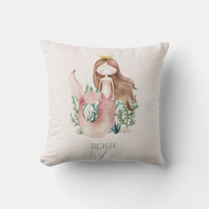 Cute fun Pink Mermaid Child's Cushion