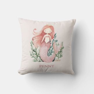 Cute fun Pink Mermaid Child's Cushion