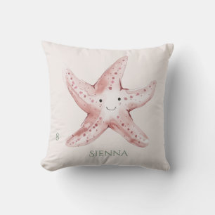Cute fun Pink Starfish Child's Cushion