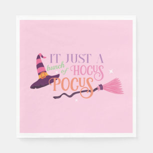 Cute Fun Pink Witch Hocus Pocus Halloween Hat  Napkin