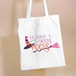 Cute Fun Pink Witch Hocus Pocus Halloween Hat Tote Bag