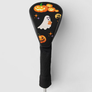 Cute Fun Pumpkin ghost bat Witch Halloween Party Golf Head Cover