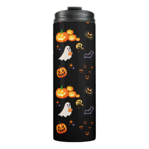 Cute Fun Pumpkin Ghost Witch Halloween Party Thermal Tumbler