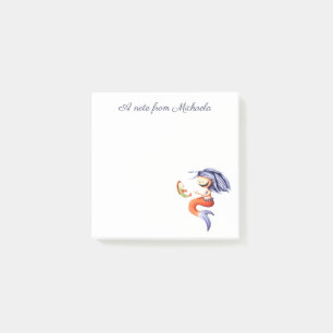 Cute Fun Purple Fish Mermaid Post-it Notes