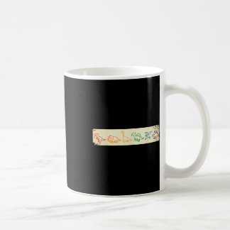 Cute Fun Rainbow Dinosaur Line Art Colourful Prehi Coffee Mug