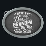 Cute Fun Retro Typography Dad Grandpa Gift Belt Buckle<br><div class="desc">Any man who has two titles as dad and grandpa will LOVE it!</div>