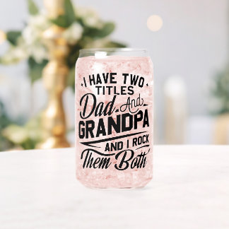 Cute Fun Retro Typography Dad Grandpa Gift Can Glass