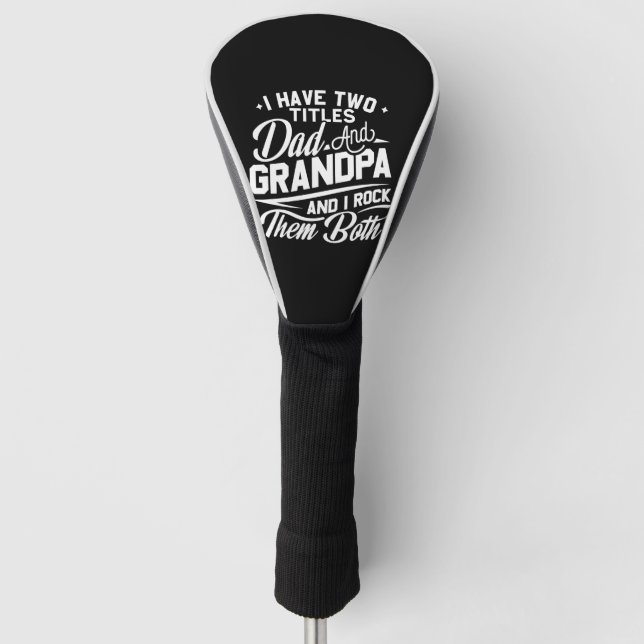 Cute Fun Retro Typography Dad Grandpa Gift Golf Head Cover (Front)