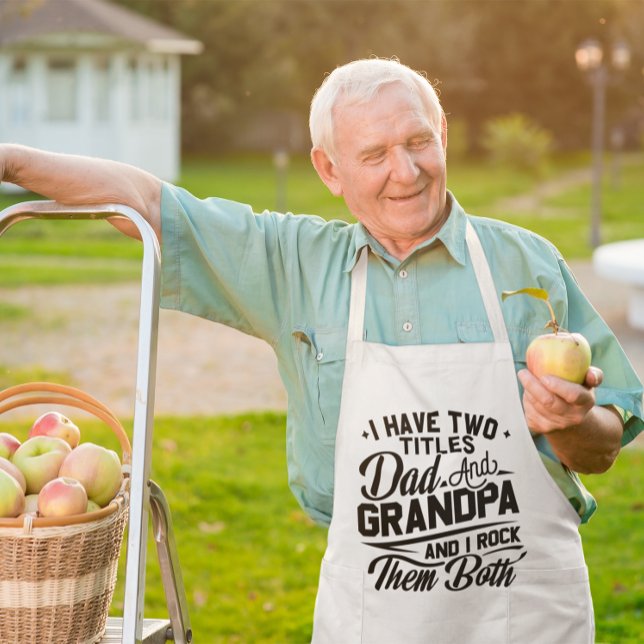 Cute Fun Retro Typography Dad Grandpa Gift Long Apron (Creator Uploaded)