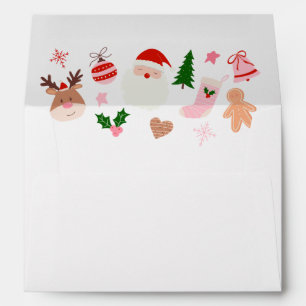 Cute Fun Santa Christmas Party Envelope