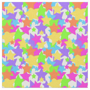 Cute Fun Scattered Stars Colourful & Playful Fabric