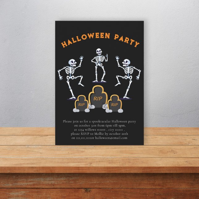 Cute fun skellington halloween  invitation (Creator Uploaded)